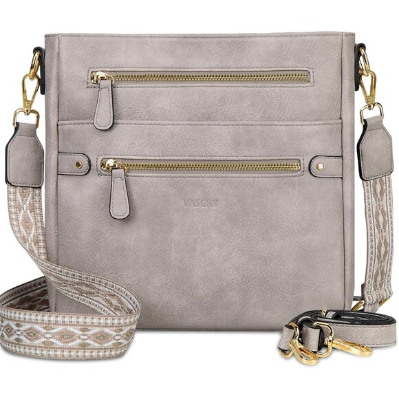 Women Crossbody Bag Vegan Leather Multi-pocket Compact Stylish Gift - Picture 1 of 7